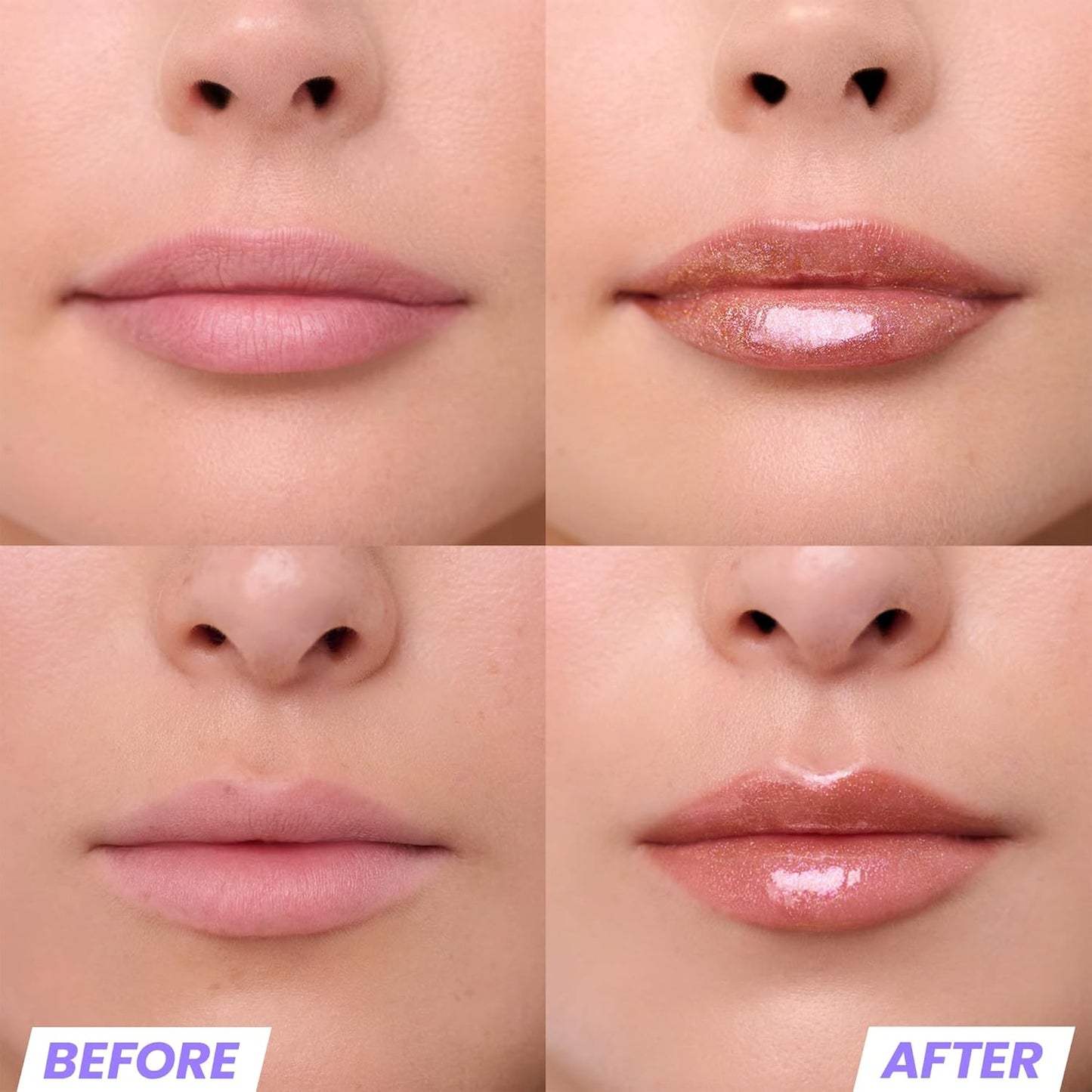 Wonderskin Lip Gloss - Hydrating Gold Glitter Blading Top Gloss for High Shine Finish