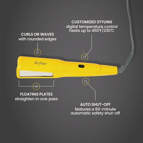 Drybar The Tress Press Straightening Iron - Ionic Technology for Smooth, Shiny Hair - Versatile Styling Options