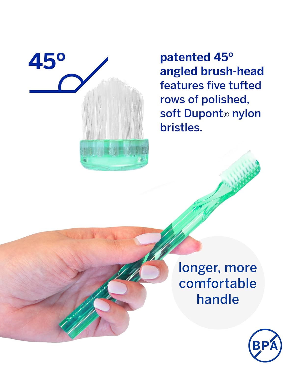 Supersmile Toothbrush - New Generation Design with 45° Soft Nylon Bristles | Ergonomic Handle for ADA Recommended Brushing Angle