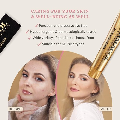 Dermacol Full Coverage Matte Foundation - Waterproof SPF 30 for Oily Skin & Acne, 30g | Shade 208