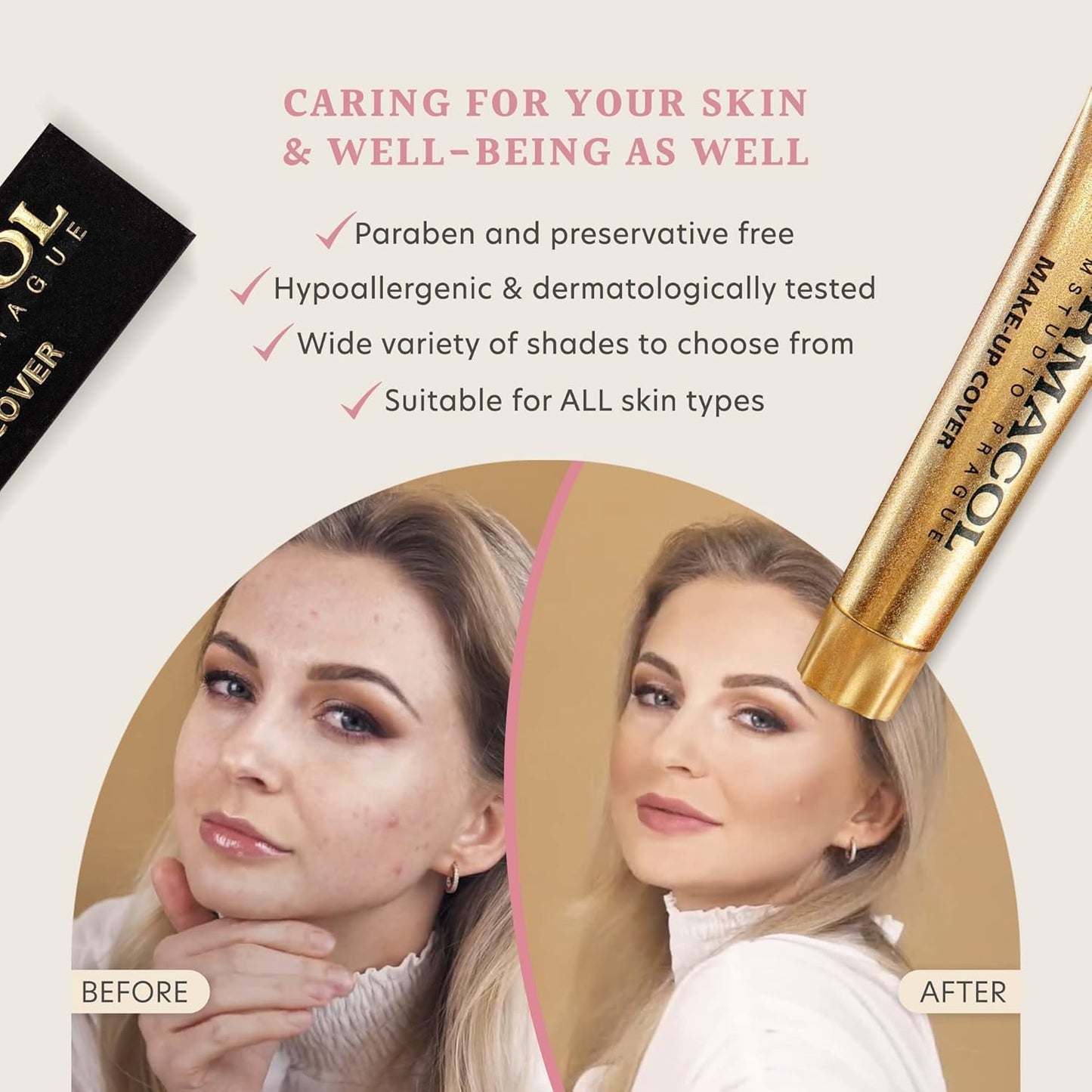 Dermacol Full Coverage Matte Foundation - Waterproof SPF 30 for Oily Skin & Acne, 30g | Shade 207
