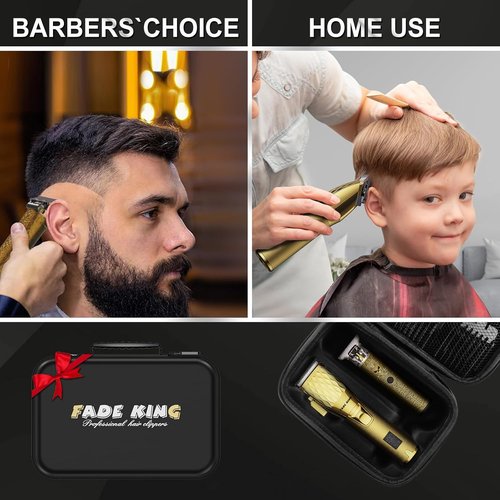 FADEKING® Professional Hair Clippers - Cordless Barber Clippers & Beard Trimmer Set | Precision Grooming Kit for Men