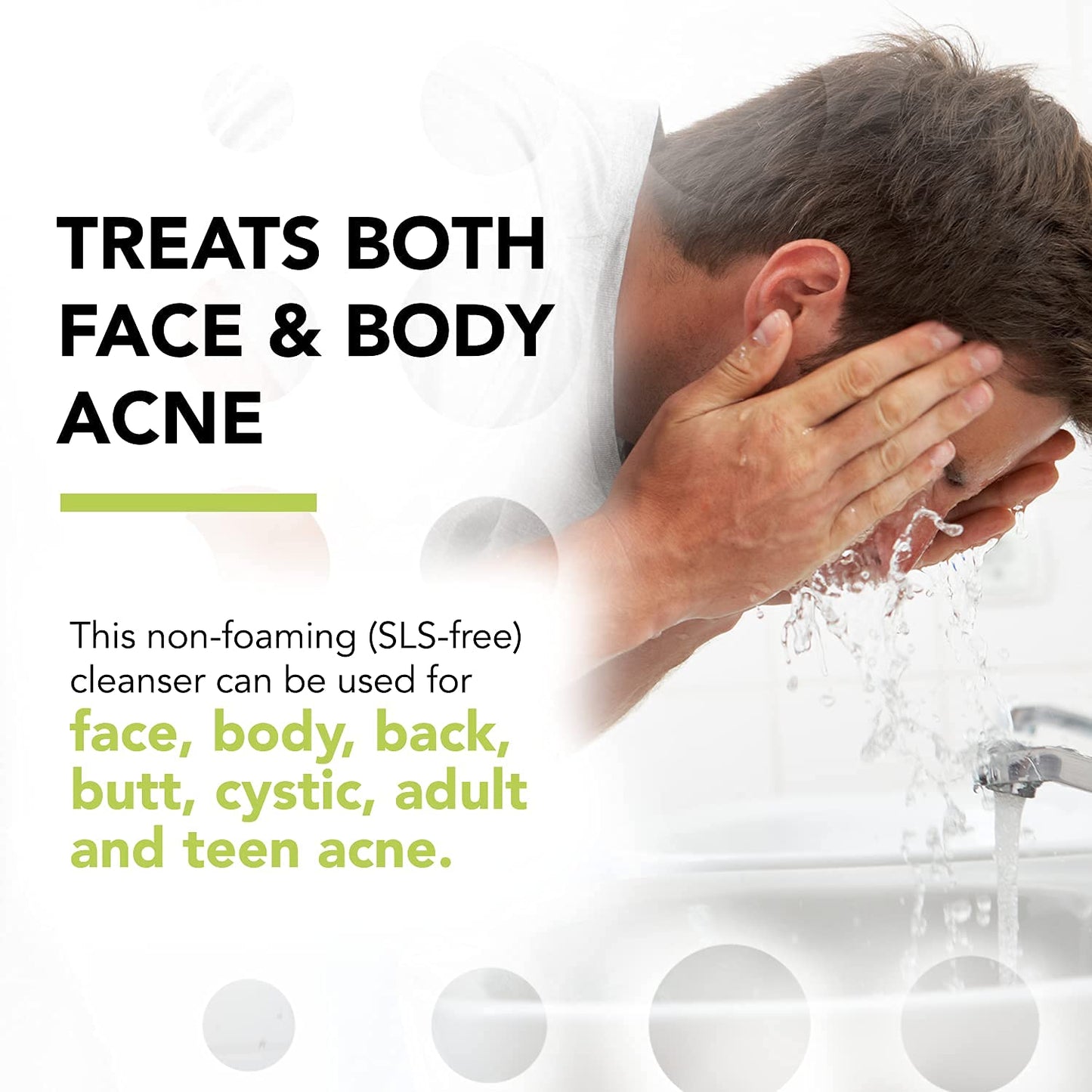 humane Regular-Strength Acne Wash - 5% Benzoyl Peroxide Acne Treatment for Face, Skin, Back and Body - 8 Fl Oz - Dermatologist-Tested Non-Foaming Cleanser - Vegan, Cruelty-Free