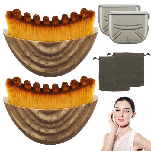 2PCS Lymphatic Contour Face Brush, Contour Face Brush Lymphatic Drainage Massager for Face, Ergonomically Designed to Fit The Skin Precisely and Relieve Fatigue