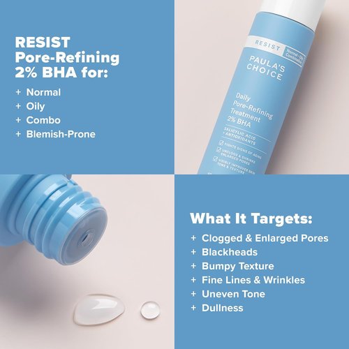 Paula's Choice RESIST Daily Pore Refining Treatment - 2% BHA Exfoliant with Salicylic & Hyaluronic Acid | 3oz Liquid Exfoliant for Oily, Normal & Combination Skin