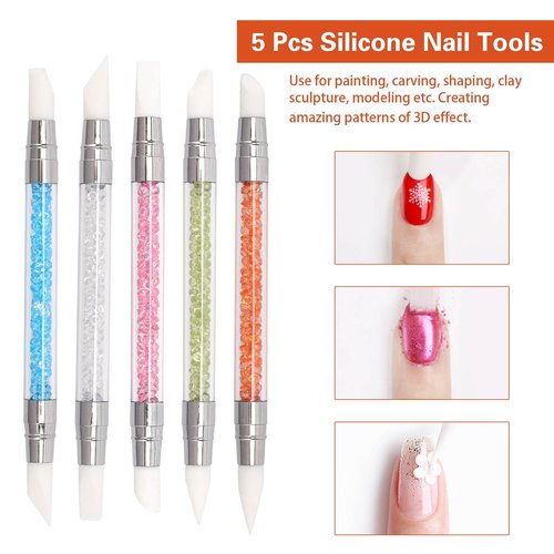 36 Pcs Nail Art Brush Set - Fine Liner, Striping, Dotting, Silicone Tools, 3D Gel Pen, Acrylic Design Brushes