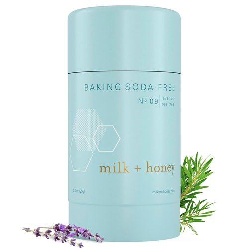 Milk + Honey Deodorant No. 09 - Aluminum-Free, Baking Soda-Free Natural Deodorant | Lavender & Tea Tree, 2.6 oz