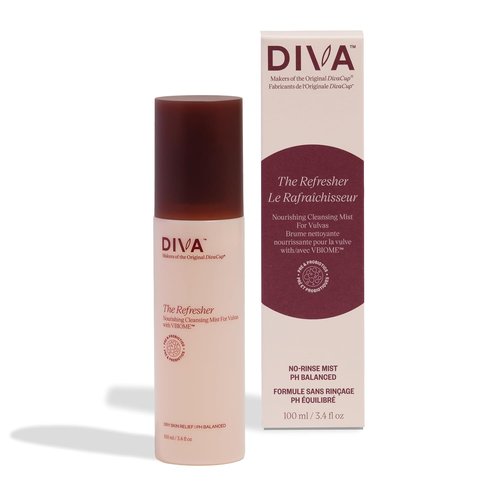 DIVA Refresher - Gentle No-Rinse Spray Cleanser - Fragrance-Free Plant-Based Formula - 100 mL