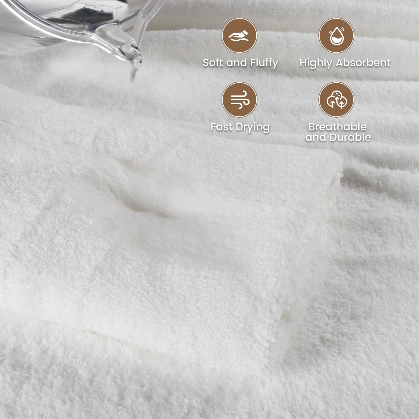 SEMAXE White Bath Towel for Bathroom, 100% Cotton Towel with Hanging Loop, Hotel & Spa Quality Soft Absorbent Towel, Gift Box Packaging, 1 Pc Bath Towel, 55" L x 27" W