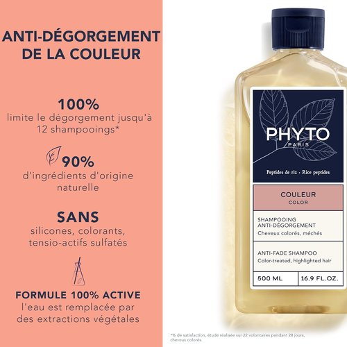 PHYTO COLOR Anti-Fade Shampoo - Sulfate-Free Formula for Vibrant Color-Treated Hair