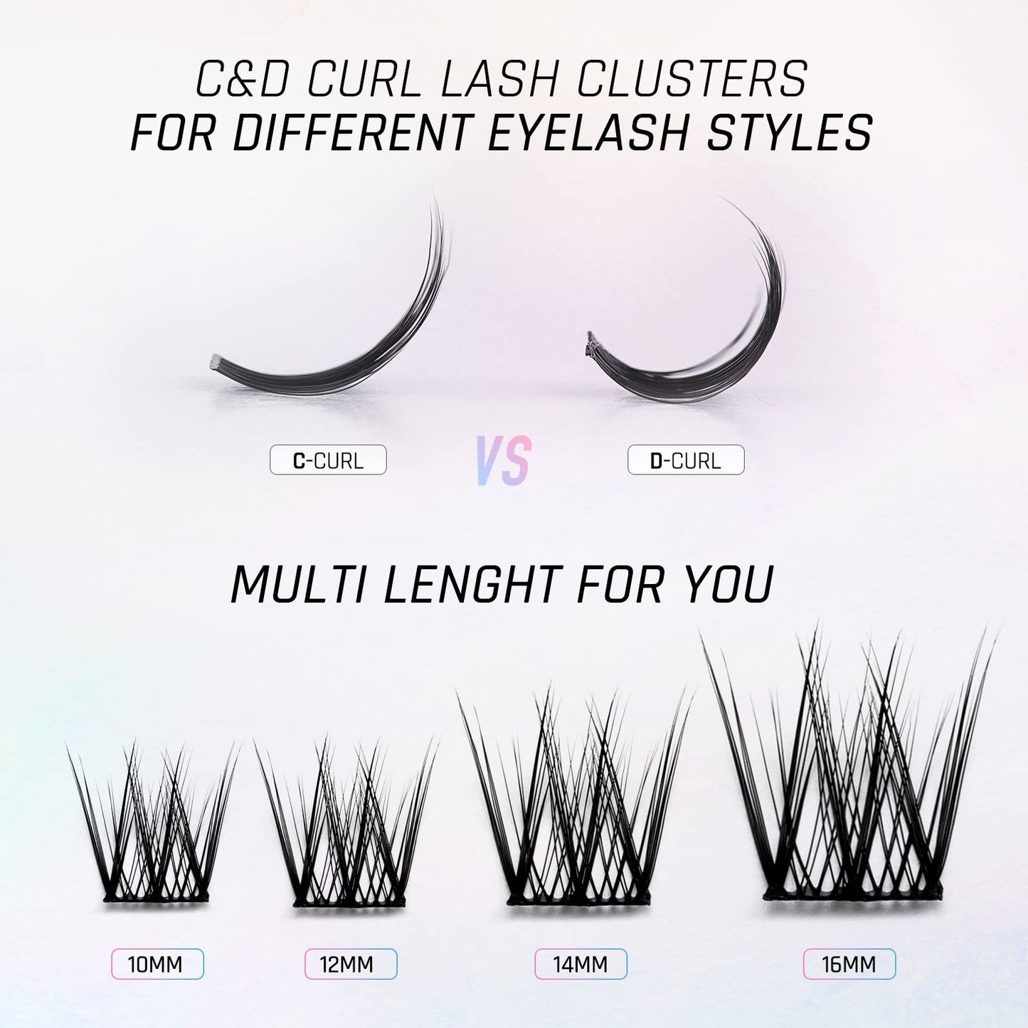 LANKIZ DIY Eyelash Extensions,Individual Lash Extensions Clusters,112 Clusters, Soft and Lightweight 12mm Only Resuale Wide Band Cluster Lashes for Home use (Hybird C curl)