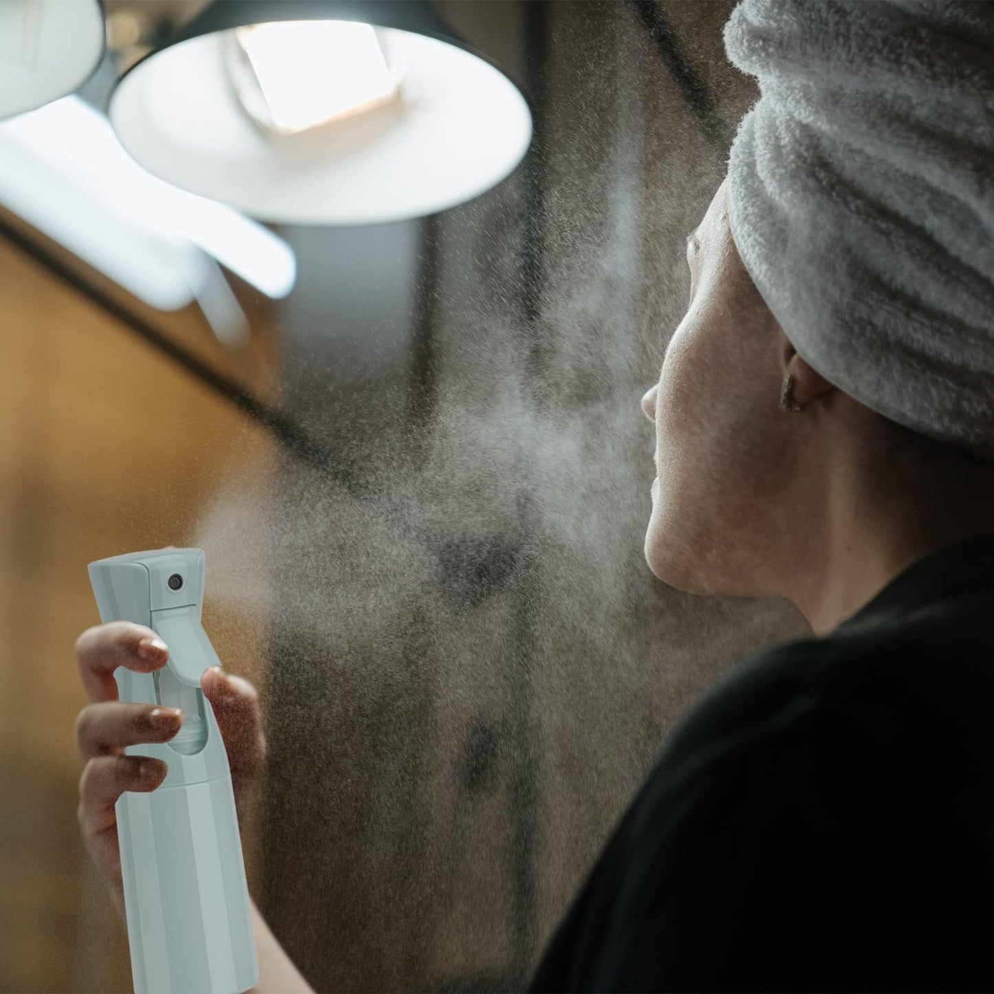 Zuhose Continuous Mist Spray Bottle, 6.8OZ /200ML Fine Mist Water Spray Bottle for Hair, Salons, Barber, Plants, Skin Care, Cleaning (Blue, 1 Pack)