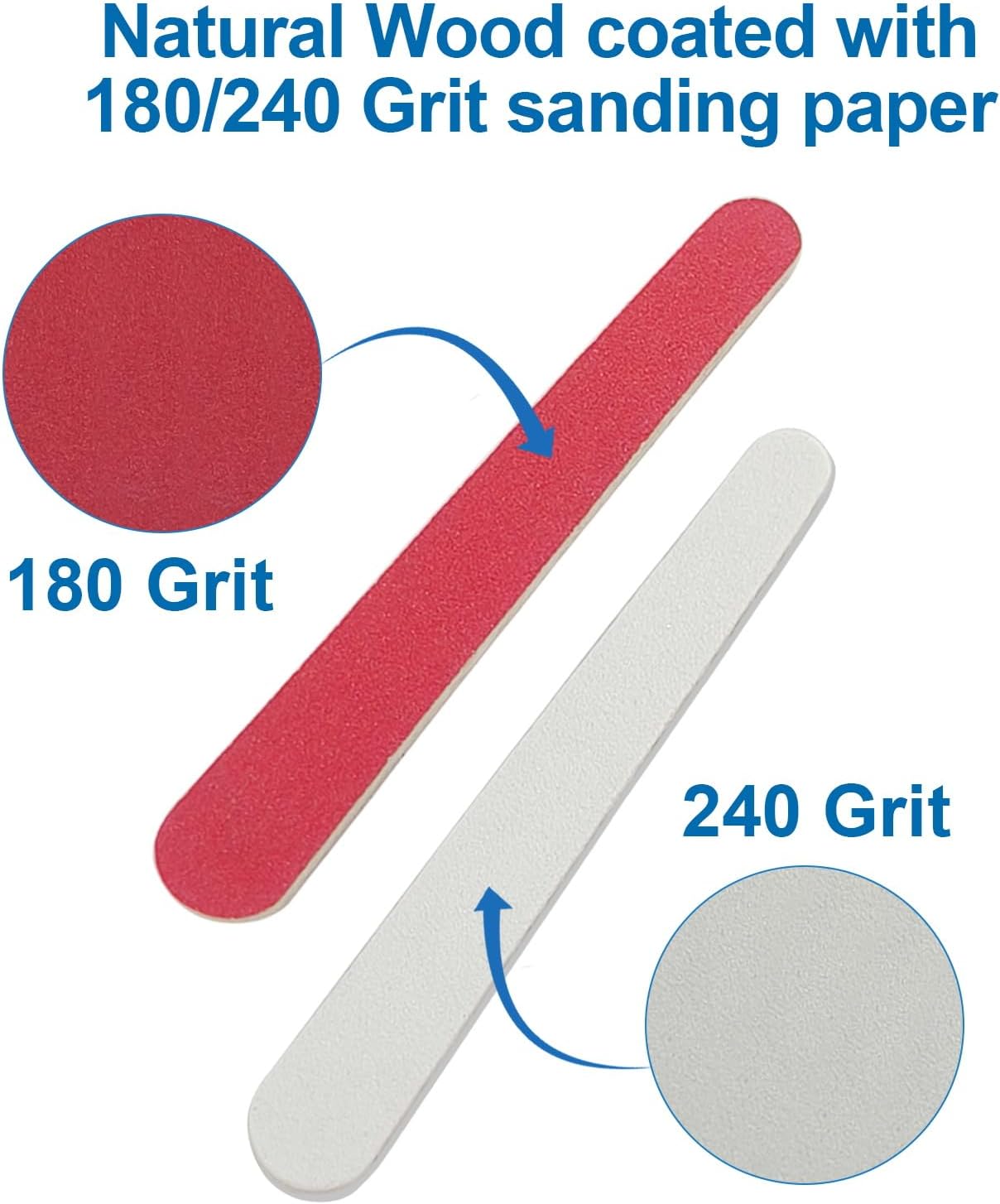 Skiennix Mini Nail Files - 100 Pack Double-Sided Wooden Emery Boards for Professional Manicure & Pedicure