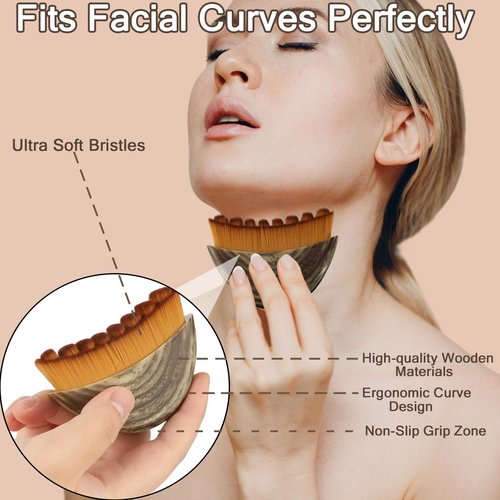 2PCS Lymphatic Contour Face Brush, Contour Face Brush Lymphatic Drainage Massager for Face, Ergonomically Designed to Fit The Skin Precisely and Relieve Fatigue