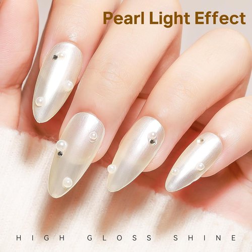 MIZHSE Pearlescent Milky White Nail Polish - Quick Dry Creamy Pearl Finish | 15ml Non-Gel Lacquer
