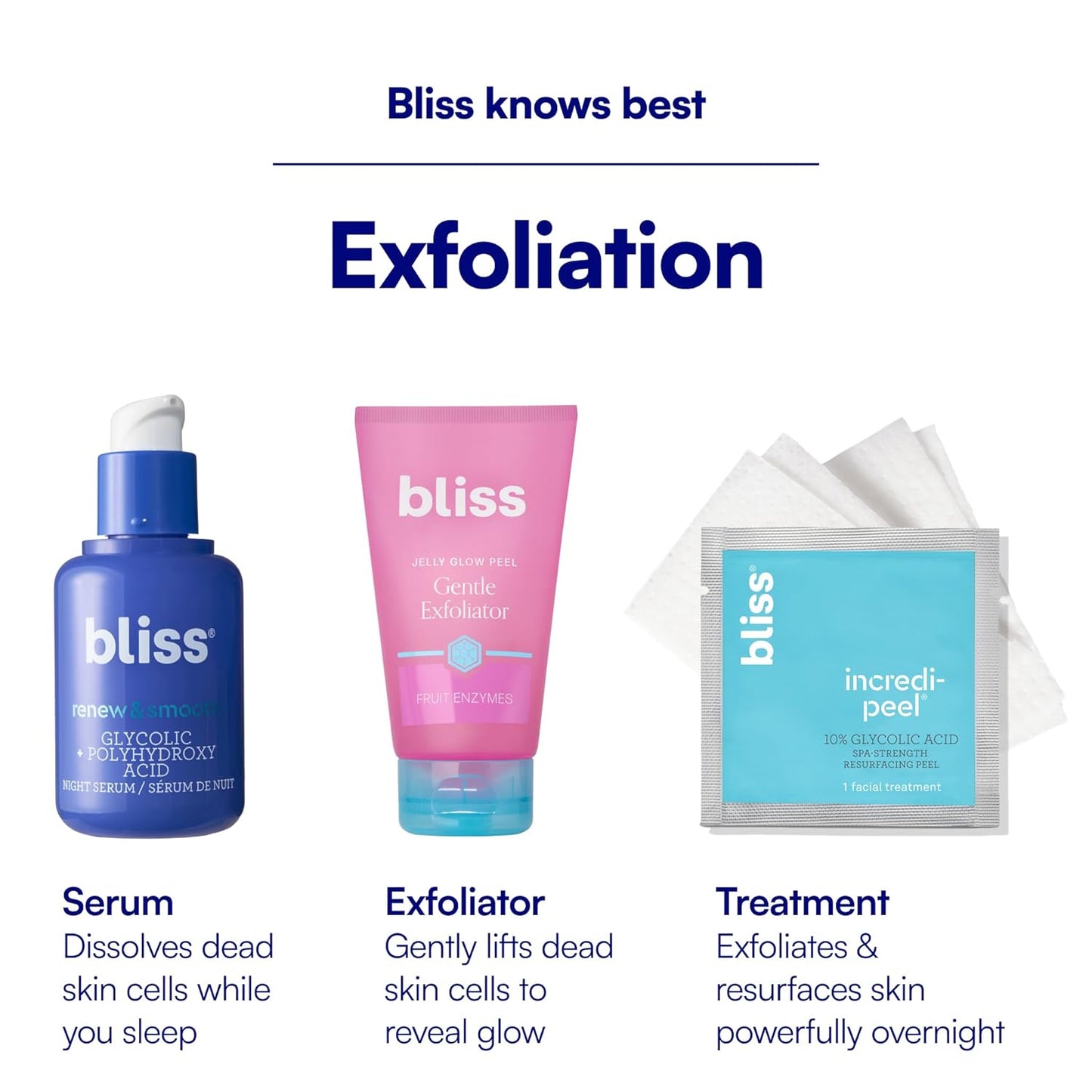 Bliss Incredi-Peel Glycolic Facial Pads - 15 Count - Exfoliating & Brightening for Fine Lines - Vegan & Travel-Friendly