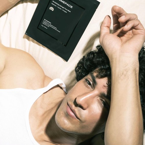 HommeFace Revitalizing Hydrogel Facial Mask Set - Hydrating & Anti-Aging 5ct | Beard-Friendly Korean Skincare