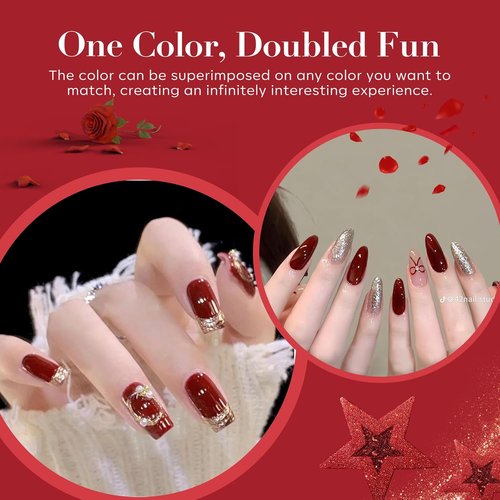 AZUREBEAUTY Dip Powder Nail Kit - 4 Colors Including Red & Burgundy | Complete Manicure Set with Base & Top Coat