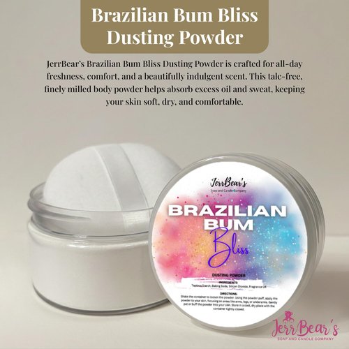 JerrBear’s Dusting Powder, Talc Free Body Formula for Women, Soft Scented Skin Care, Baking Soda Free for Smooth Finish, Gentle Powder for Daily Freshness