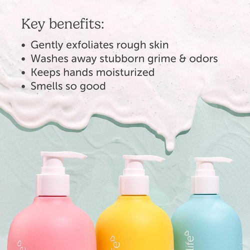 Nectar Life Exfoliating Hand Wash - Volcanic Pumice & Shea Butter for Soft Hands | Vegan Lemon Scent