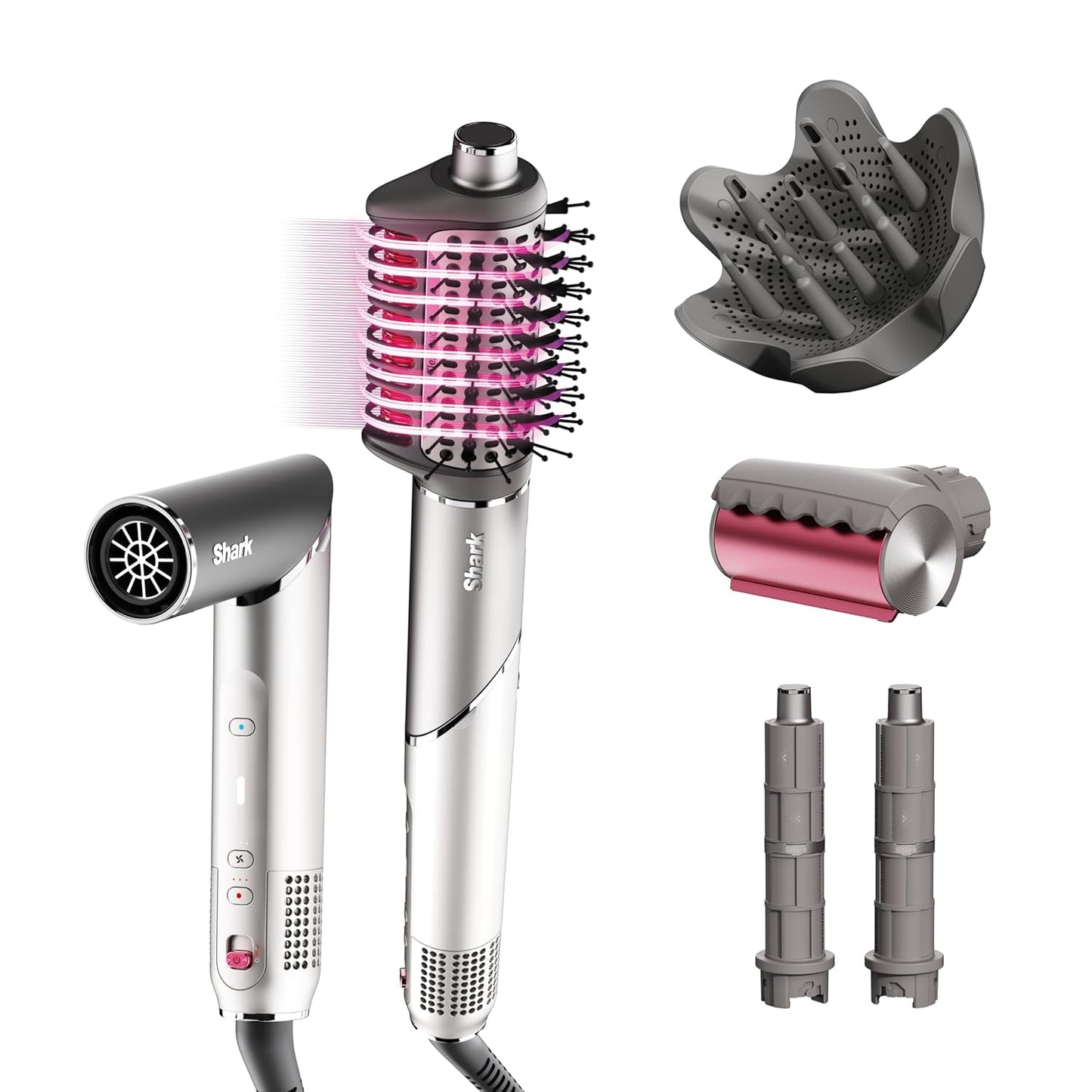 Shark FlexFusion Hair Dryer - Ceramic Air Styler with Auto-Wrap Curlers & Diffuser | HD642