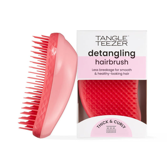 Tangle Teezer Original Detangler Brush - Ideal for Thick & Curly Hair | Pink Punch Color