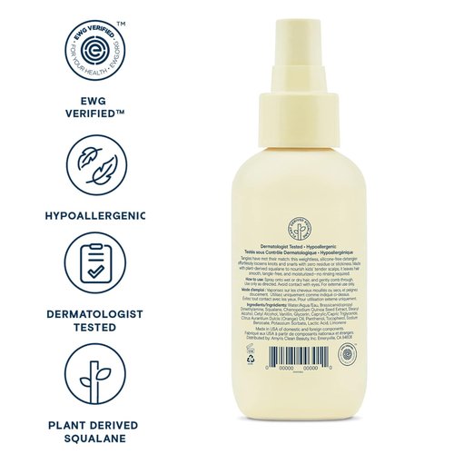 Pipette Leave-In Hair Detangler Spray - Silicone-Free Formula with Squalane | 4.4 Fl Oz for Kids