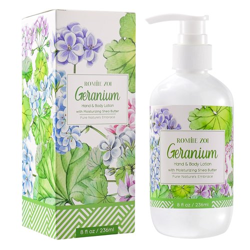 ROMIIE ZOI Daily Hand & Body Lotion - Moisturizing Shea Butter & Geranium - 236 ML / 8 FL OZ