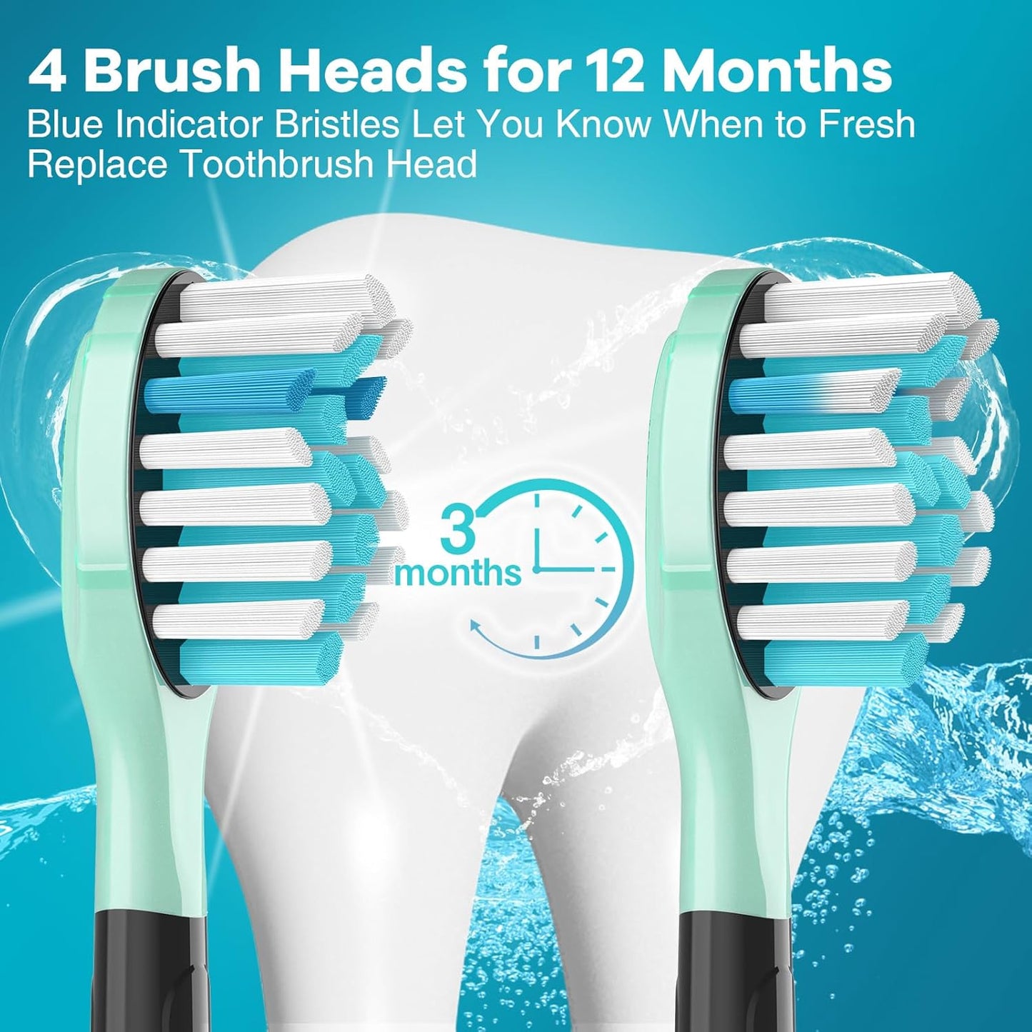 Aoremon Sonicare Toothbrush Replacement Heads - Compatible with Philips Sonicare 2-3 Series | 4 Count, Black