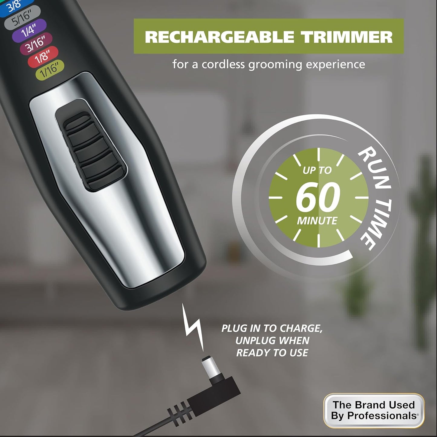 Wahl Color Pro Rechargeable Cordless Beard Trimmer - All-in-One with Detail Eyebrow & Nose Hair Trimmer