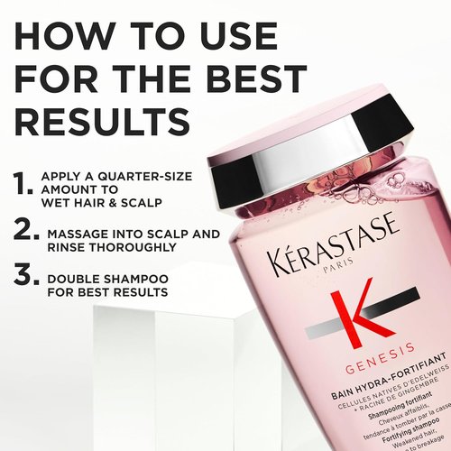 Kerastase Genesis Hydra-Fortifiant Shampoo - Strengthens Weak Hair, Anti-Breakage, Silicone-Free