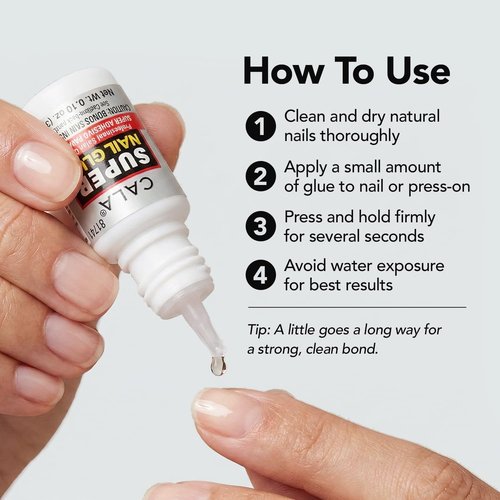 CALA Super Nail Glue – Professional Quick Dry Nail Glue Adhesive for False Nails, Tips & Art Accessories – Salon Quality Strong Hold for Natural Nail Repair (Pack of 3)