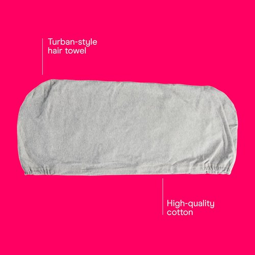 Conair Hair Towel Wrap - Fast Drying Ultra-Absorbent Cotton Turban for All Hair Types | Gray (Pack of 2)