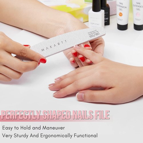 Makartt Nail File: Professional Nail Files, 100/180 Grit Emery Boards for Nails, 10 Pcs Zebra Doubled Sides Coarse Fingernail Filer for Acrylic and Extension Gel Removal Manicure Kit Salon Home Use