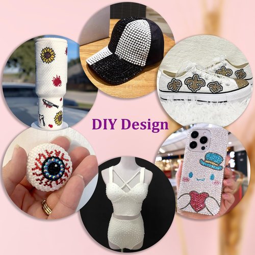 25000Pcs Resin Rhinestones for Crafting, White 2-6mm Mixed Sizes Non Hotfix Flatback Gems with 1Pcs Glue, Bedazzling Crystal for DIY Craft Clothing Mugs Tumblers Shoes Fabric Decor Nail Art