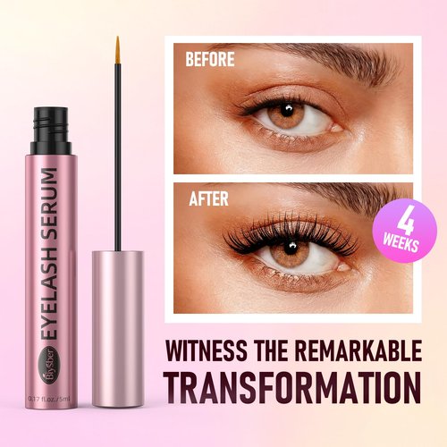 Lash Serum for Eyelash Growth: Premium Eyelash Growth Serum with Advanced Formula to Boost Longer Fuller and Thicker Lashes and Eyebrows - Gentle & Vegan for Sensitive Eyes