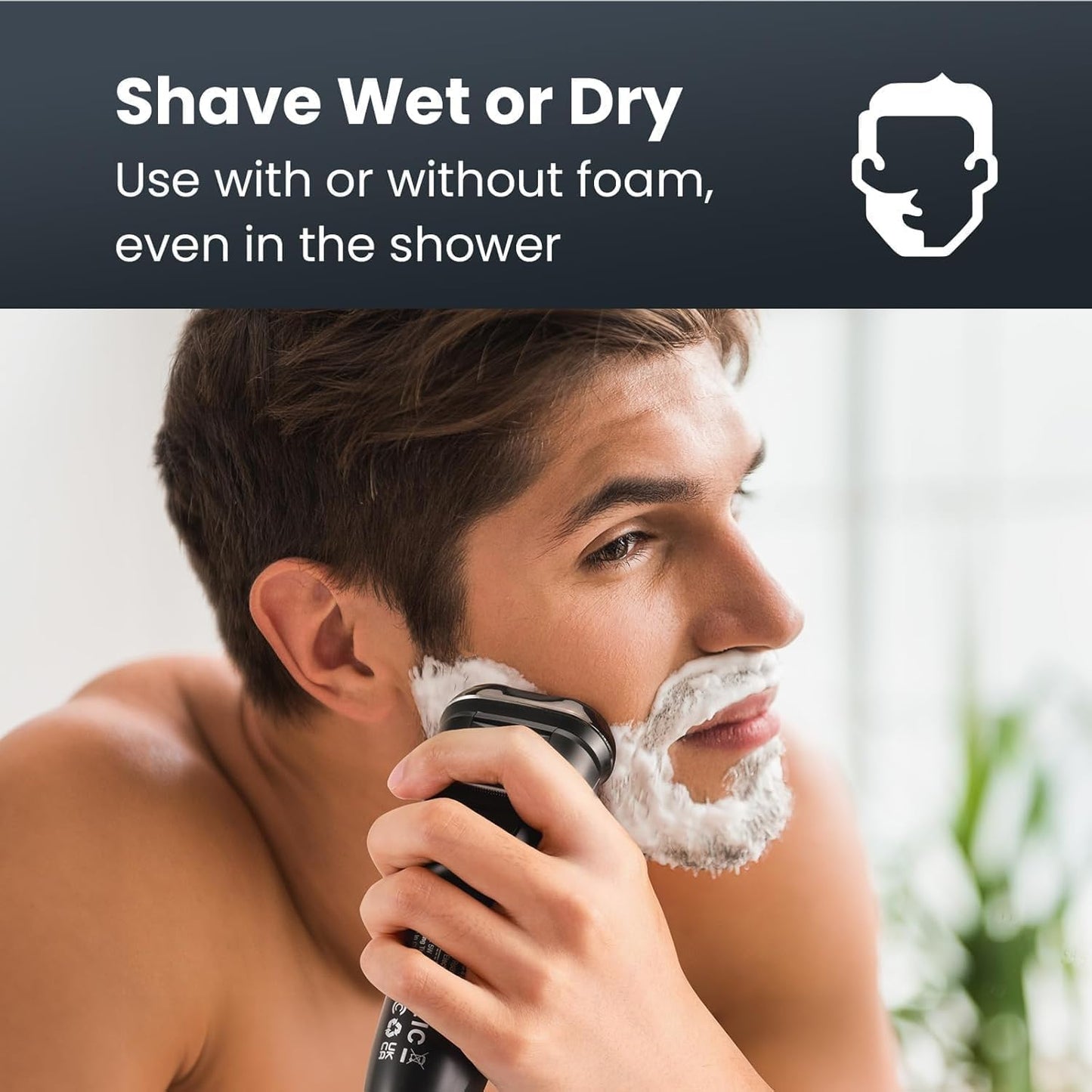 Skiennix Electric Razor for Men - Cordless Wet/Dry Rotary Shaver with Waterproof Design | Fast USB Charging & Sensitive Skin Care - Upgraded B2 Black-Silver