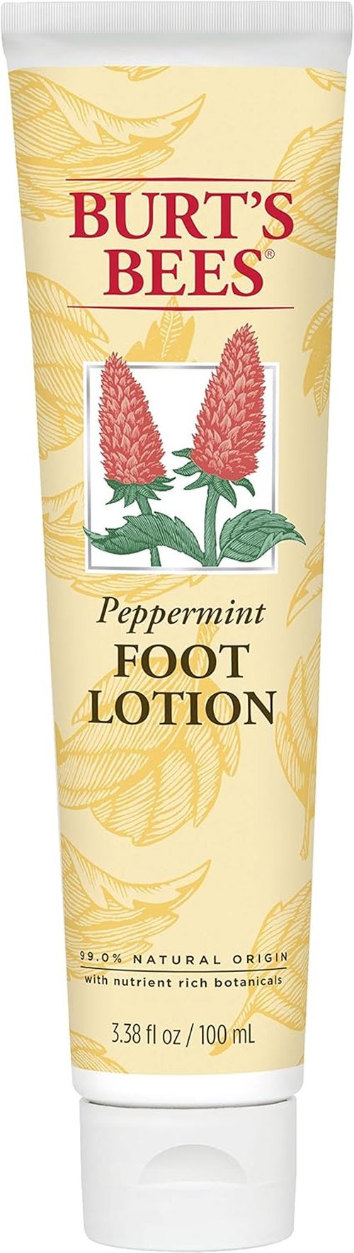 Burt's Bees Peppermint Oil Foot Lotion - Refreshing Moisturizer for Soft Feet | 3.38 Oz