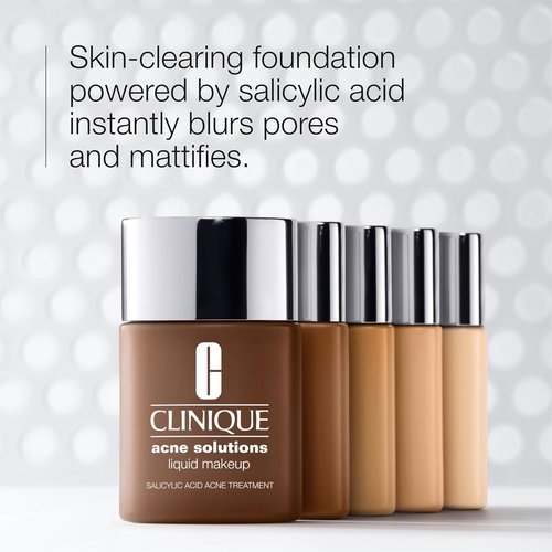Clinique Acne Solutions Liquid Foundation - Salicylic Acid Formula for Oily Skin | Medium Coverage, Matte Finish