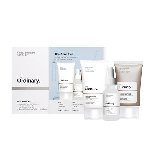 The Ordinary Acne Set - 3-Step Skin Regimen with Foaming Cleanser, Salicylic Acid & Moisturizing Factors