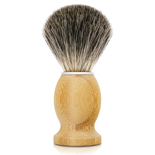 KIKC Handcrafted Badger Shaving Brush - Comfortable Bamboo Handle & Soft Bristles | Perfect Gift for Bearded Men