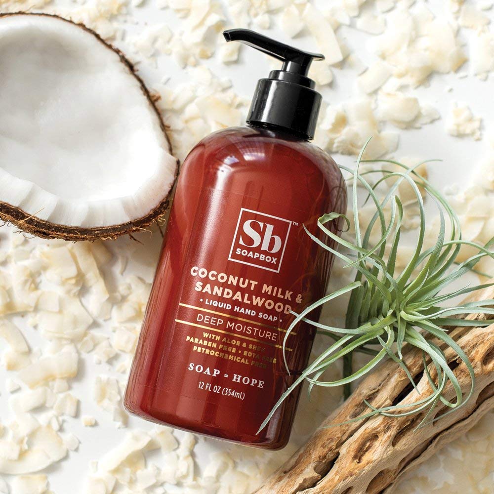 Soapbox Liquid Hand Soap Refill - Coconut Milk & Sandalwood | Vegan, Paraben-Free, 64oz Moisturizing Hand Wash