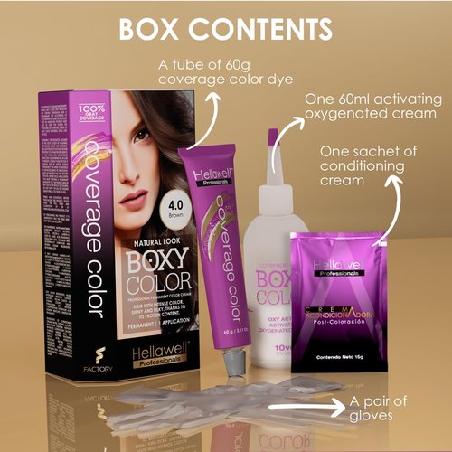 Professional Hair Coloring Kit - Color Reviving Shampoo & Conditioner Set | 100% Gray Coverage | Brown Tone 4.0