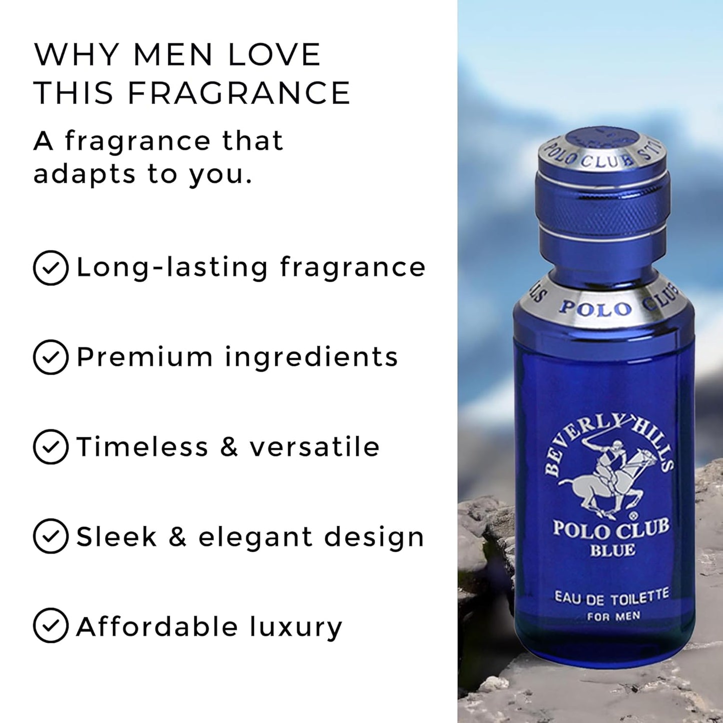 Beverly Hills Polo Club Cologne for Men - Fresh Oceanic Lavender & Sandalwood Scent | 3.4 fl. oz / 100 ml