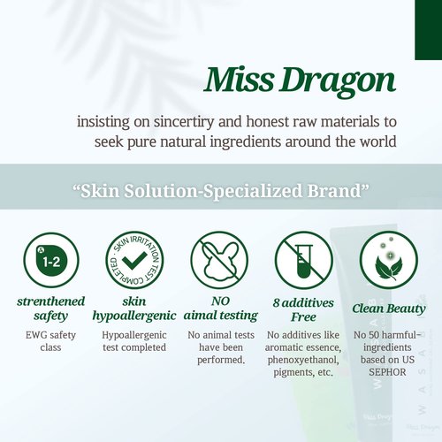 Miss Dragon Wasabi Soothing Mask – Calming & Hydrating Korean Face Masks (10 Pack) with Hyaluronic Acid