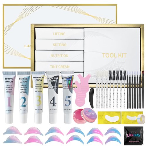 Libeauty Lash Lift & Color Kit | DIY Eyelash Perm & Brow Lamination for Voluminous Lashes