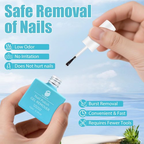 Quick Gel Nail Polish Remover - Effortless 3-Minute Removal Without Soaking | 15ml, 2-Pack