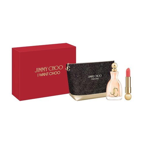 Jimmy Choo I Want Choo Eau de Parfum Gift Set - Includes Lipstick & Pouch | Perfect for Gifting