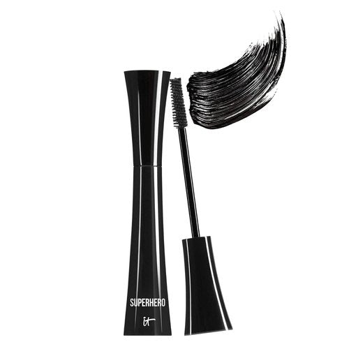 IT Cosmetics Superhero Mascara - Volumizing & Lengthening Formula with Hydrolyzed Collagen, Biotin & Peptides, Super Black Pigment