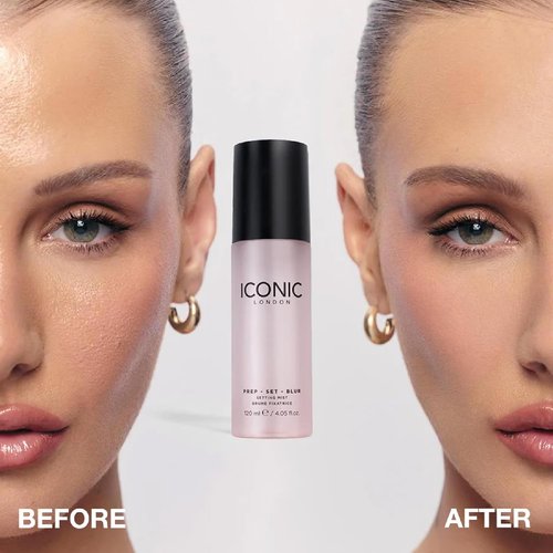 Iconic London Prep Set Blur Setting Spray - Makeup Fixing Spray for Radiant Skin Glow | Vegan, 30 mL